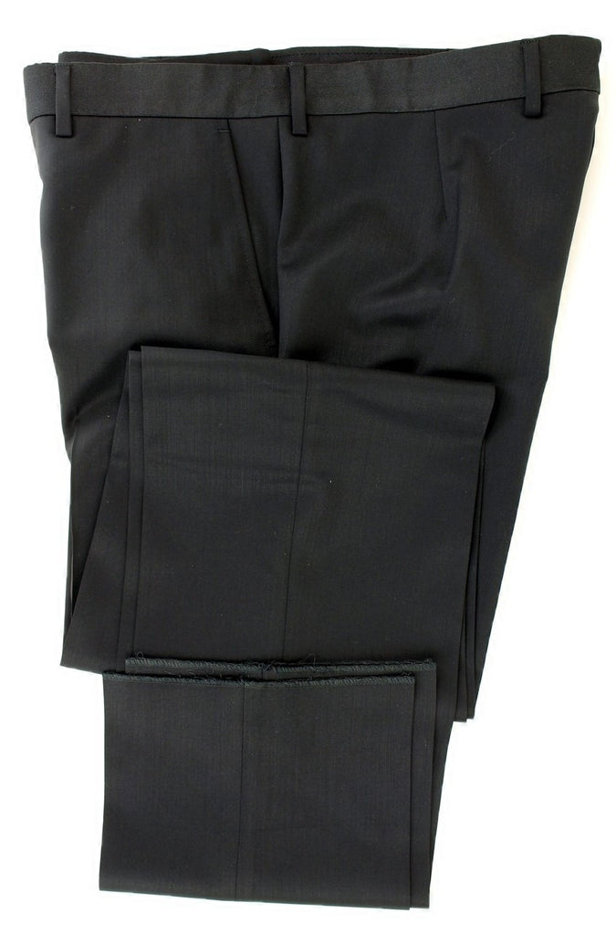 Equipage - Black Wool Tuxedo-Style Pants - PEURIST
