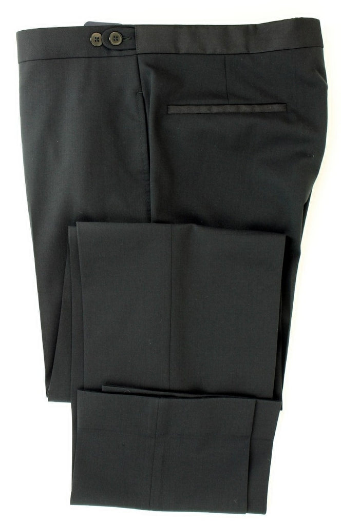 Equipage - Black Wool Blend Tuexdo-Style Pants - PEURIST