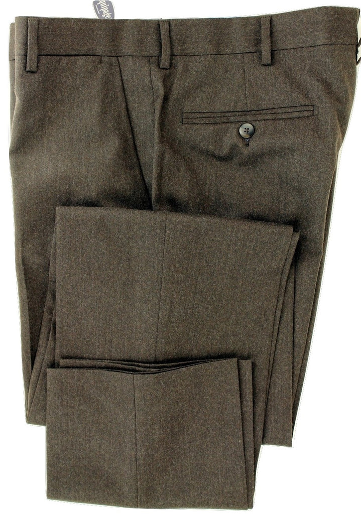 Equipage - Brown Wool Flannel Pants - PEURIST
