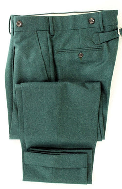 Equipage - Hunter Green Wool Flannel Pants - PEURIST
