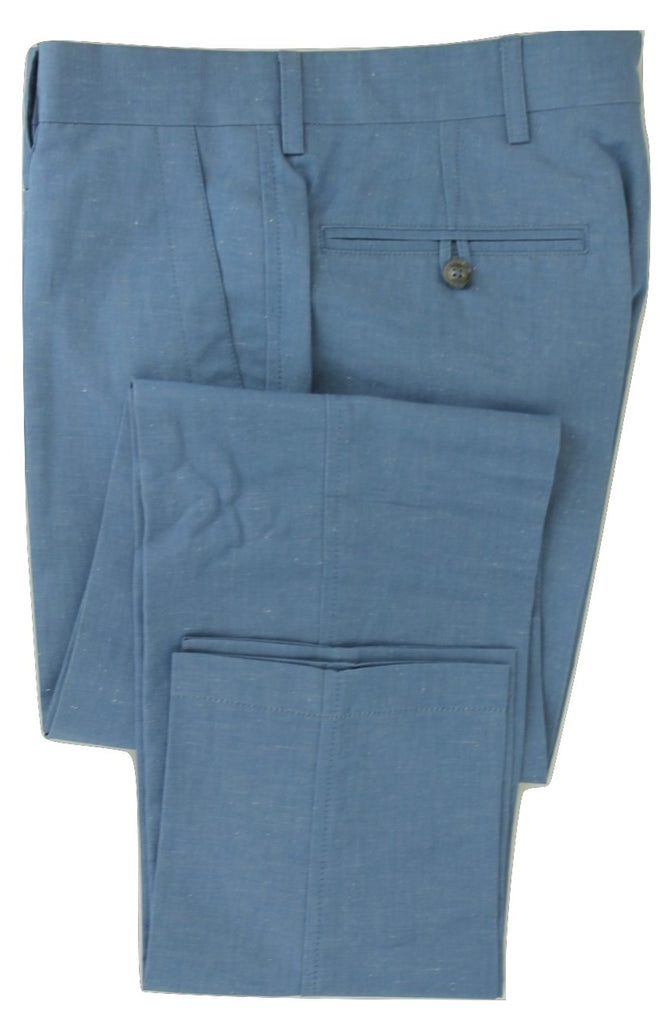 Equipage - Light Blue Linen/Cotton Blend Pants - PEURIST