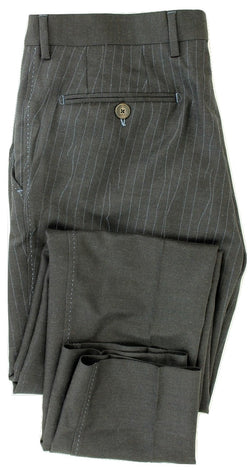 Equipage - Charcoal Wool Flannel Pants w/Loose Thread Print - PEURIST