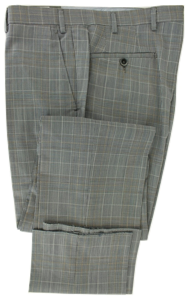 Covo & Covo Milano - Navy & Light Brown Prince of Wales Four Season Wool Pants - PEURIST