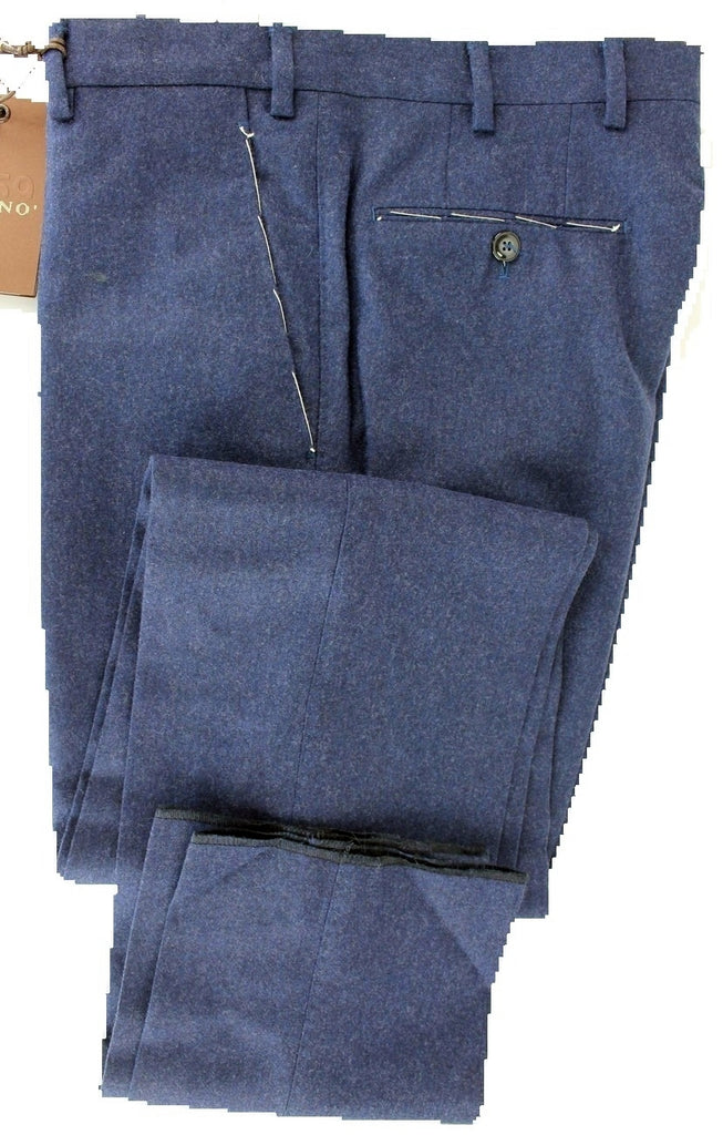 Vigano - Blue Wool Flannel Pants - PEURIST