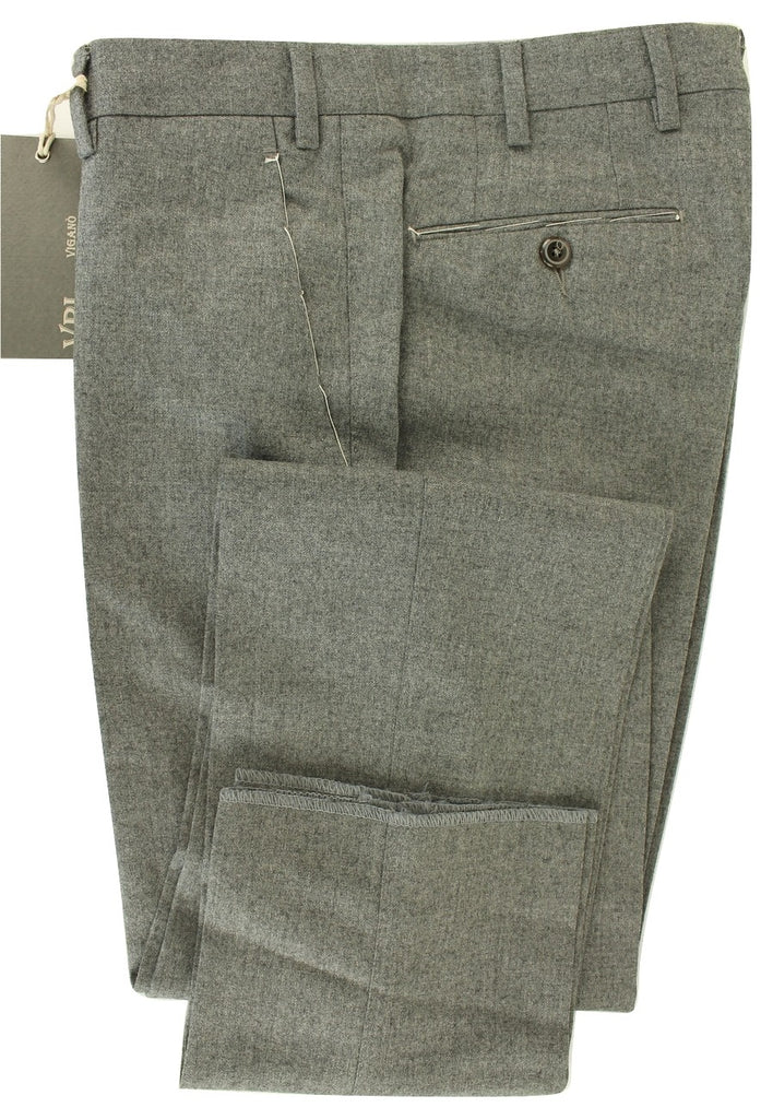 Vigano - Gray Flannel Wool & Cashmere Pants - PEURIST