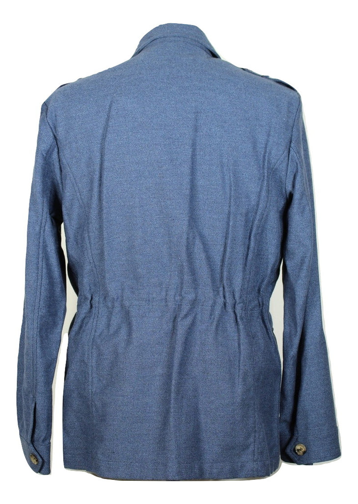 Isaia – Blue Knit Cotton Field Jacket – PEURIST