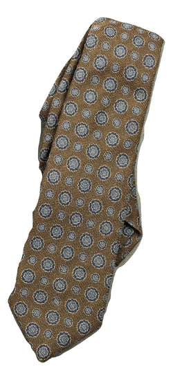 Isaia - Brown Geometric Wool/Silk Tie - PEURIST