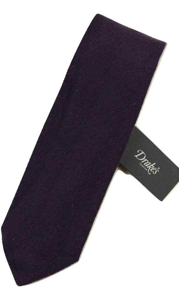 Drake's – Purple Cashmere Tie - PEURIST