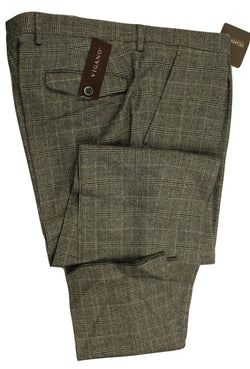 Vigano – Black, Gray & White Plaid Wool Flannel Pants - PEURIST