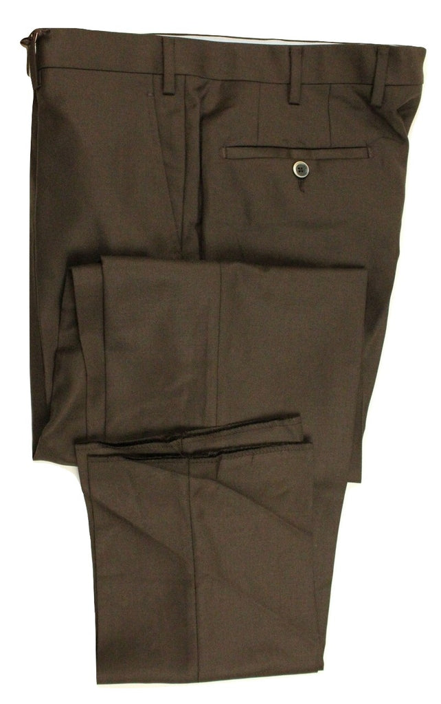 Vigano – Brown Four-Season Wool Twill Pants - PEURIST
