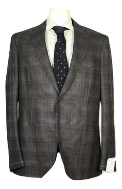 Luciano Barbera – Gray Plaid Flannel Wool/Silk Blazer - PEURIST