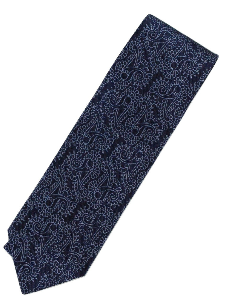 Paul Stuart – Navy Silk Tie w/Blue Madder Pattern - PEURIST