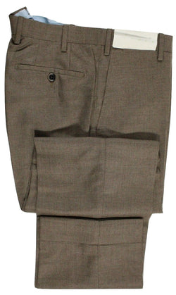 Tavola by Vigano – Coffee Brown Hopsack Cashmere Pants - PEURIST