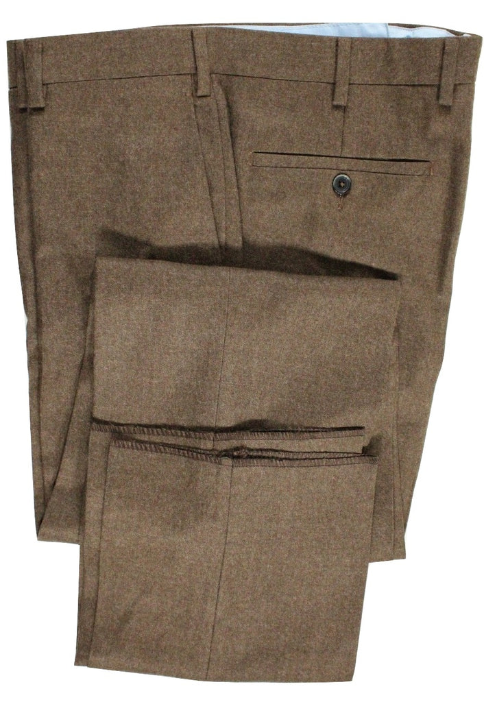 Vigano – Brown Wool Flannel Pants - PEURIST