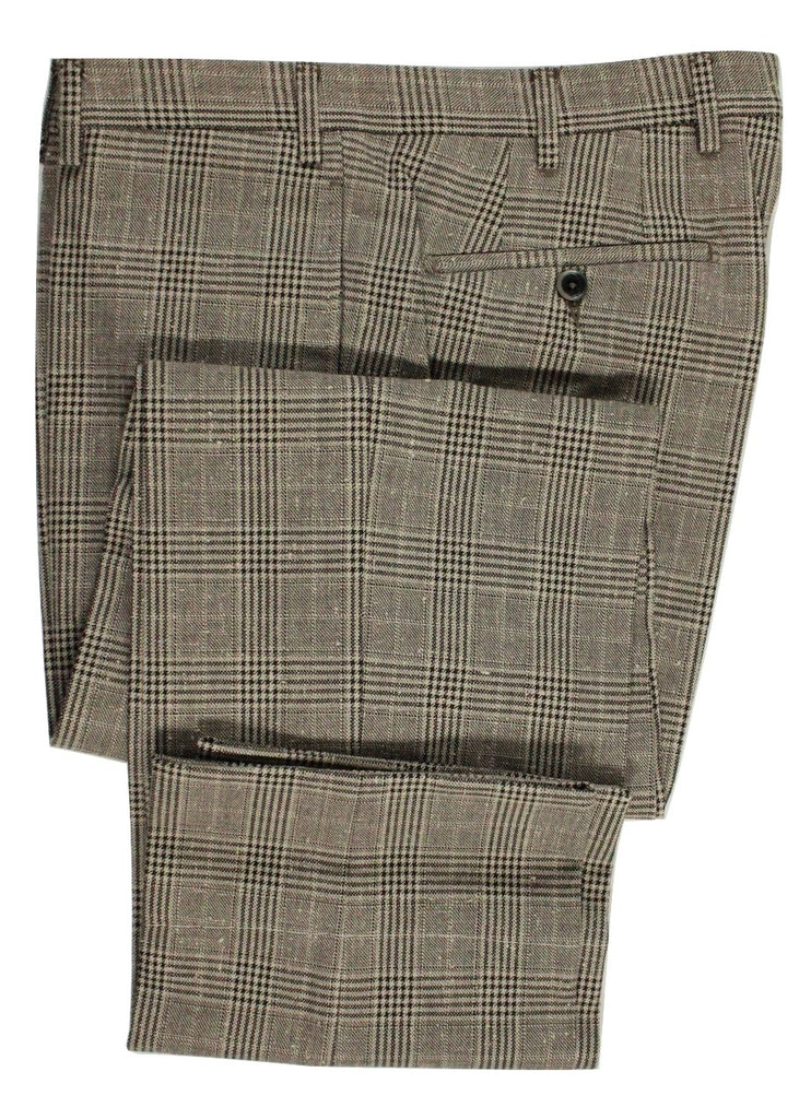 Tavola by Vigano – Navy & Beige POW Linen/Cotton Pants - PEURIST