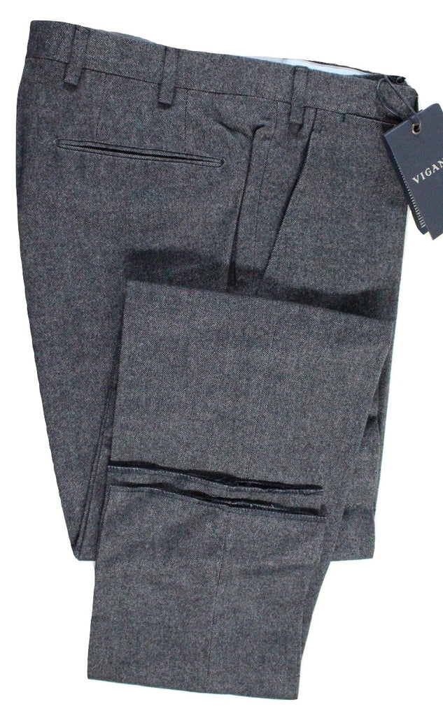 Vigano – Navy Twill Wool/Cotton Flannel Pants - PEURIST