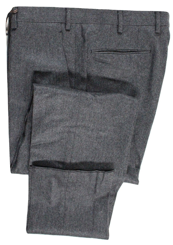 Vigano – Dark Gray Wool Flannel Pants - PEURIST