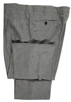 Covo & Covo by Vigano – Light Gray Wool Flannel Pants, Pleated - PEURIST