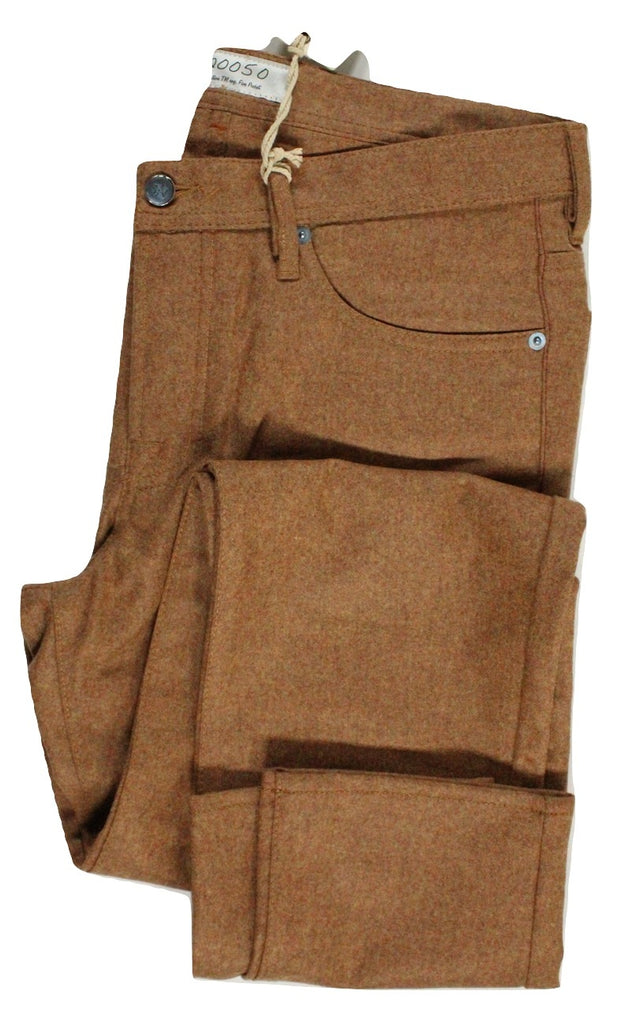 Vigano – Burnt Sienna Wool Flannel Five Pocket Pants - PEURIST