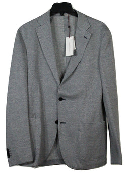 Luciano Barbera – Navy & Cream Linen/Cotton Knit Blazer - PEURIST