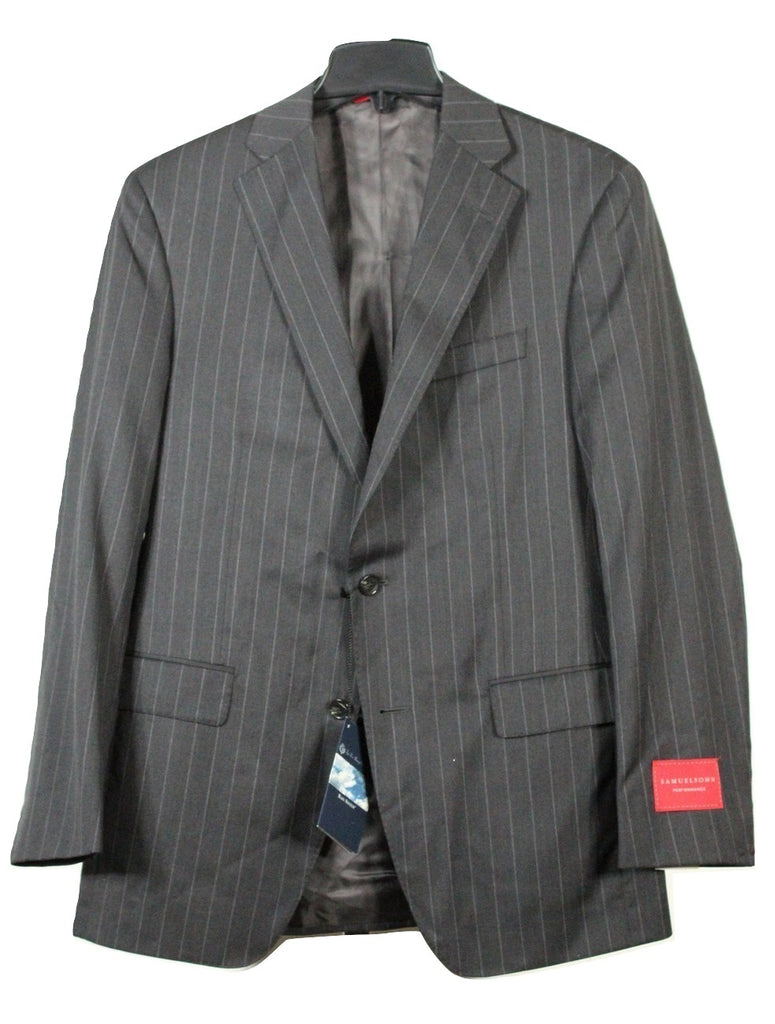 Samuelsohn – Dark Charcoal Pinstripe Wool Suit - PEURIST