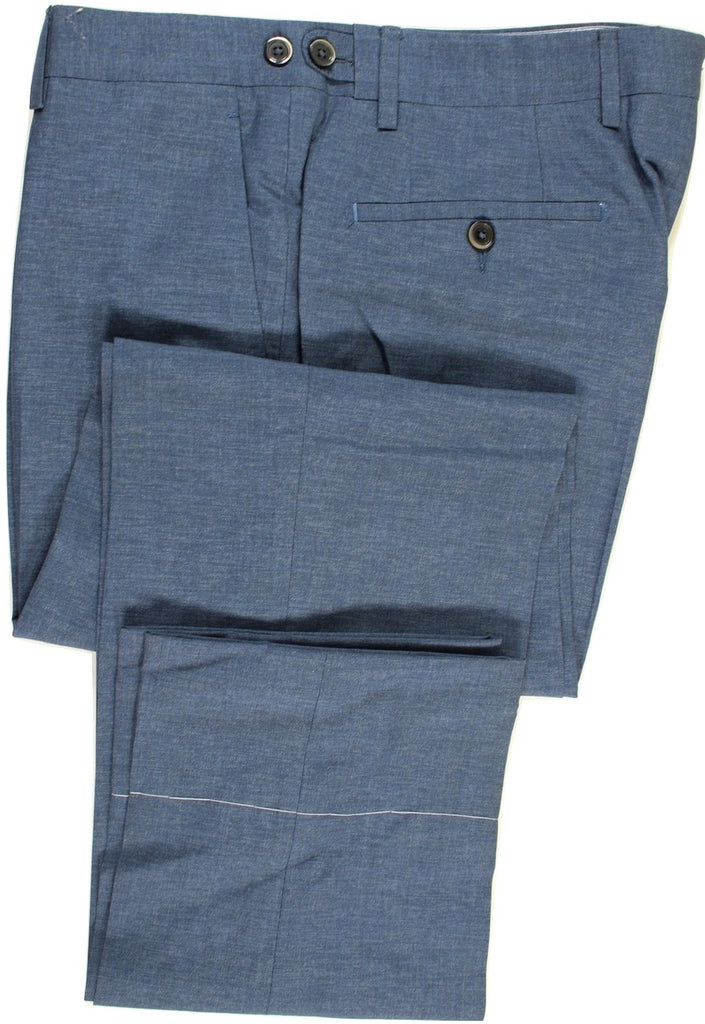 Tavola by Vigano – Blue Wool/Linen/Silk Pants - PEURIST