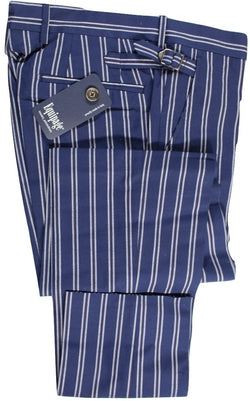Equipage – Navy Cotton Twill Pants w/Mod Stripe - PEURIST