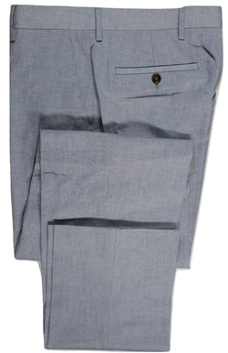 Equipage – Light Navy/White Cotton Chambray Pants - PEURIST