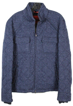 Isaia – Navy Wool Quilted Bomber Jacket - PEURIST