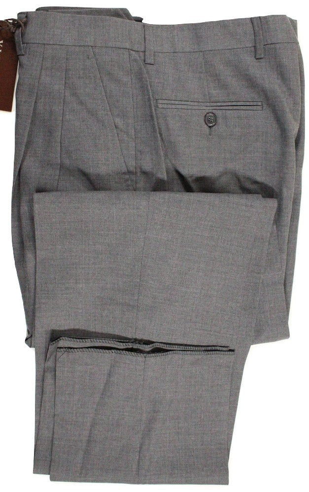 Vigano – Charcoal High-Rise Wool Pants w/Pleat - PEURIST