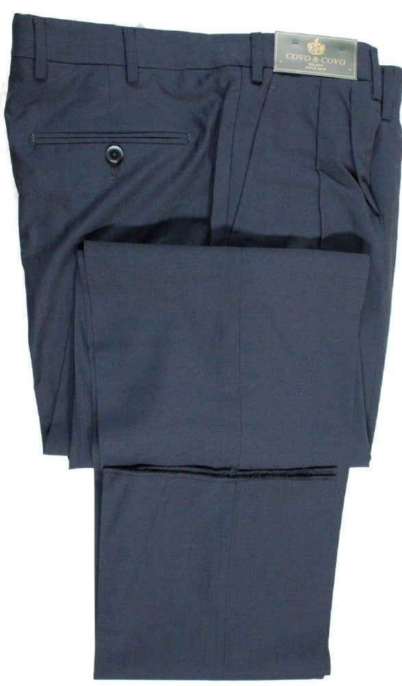 Covo by Vigano – Navy Lightweight Wool Pants w/Pleat - PEURIST