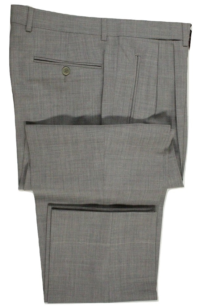 Vigano – Light Gray Four Season Wool Pants w/Pleats - PEURIST
