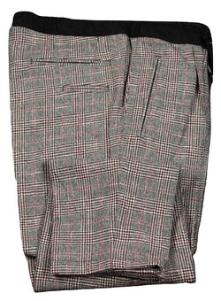 Vigano – Black & Red Prince of Wales Wool/Cashmere Pants w/Drawstring Waist