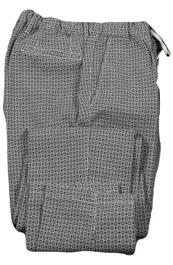 Vigano – Black & Gray Jacquard Pattern Cotton Pants w/Drawstring