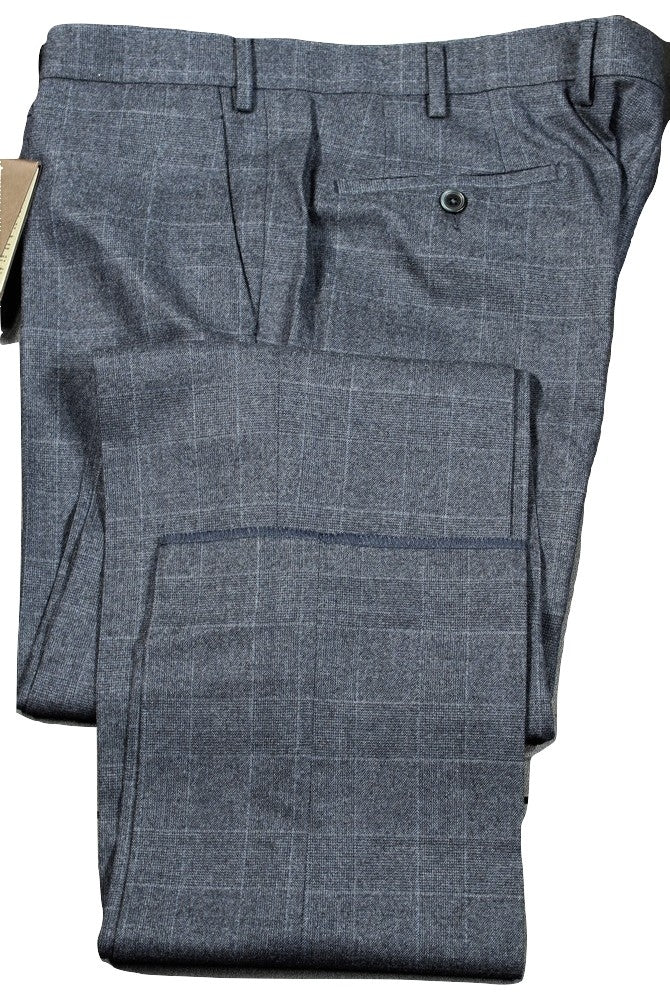 Vigano – Dark Gray Wool Flannel Pants w/Prince of Wales Pattern