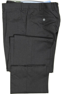 Covo by Vigano – Dark Charcoal Mid-Weight Wool Pants w/Single Pleat