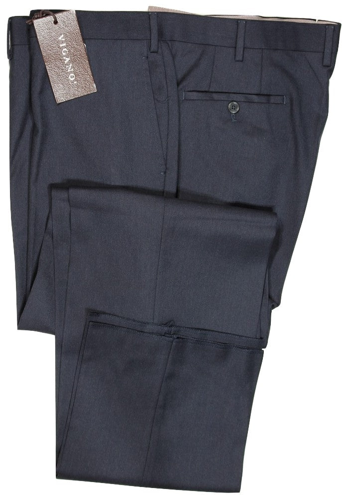 Vigano – Navy Wool Twill Pants, Super 120s