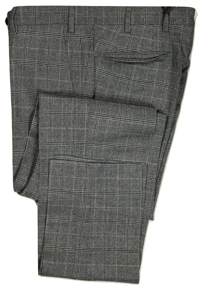 Vigano – Black, Gray & White Plaid Wool Pants