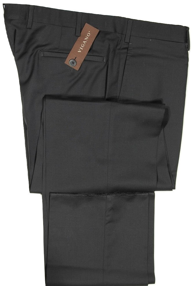 Vigano – Black Wool Pants, Super 130's