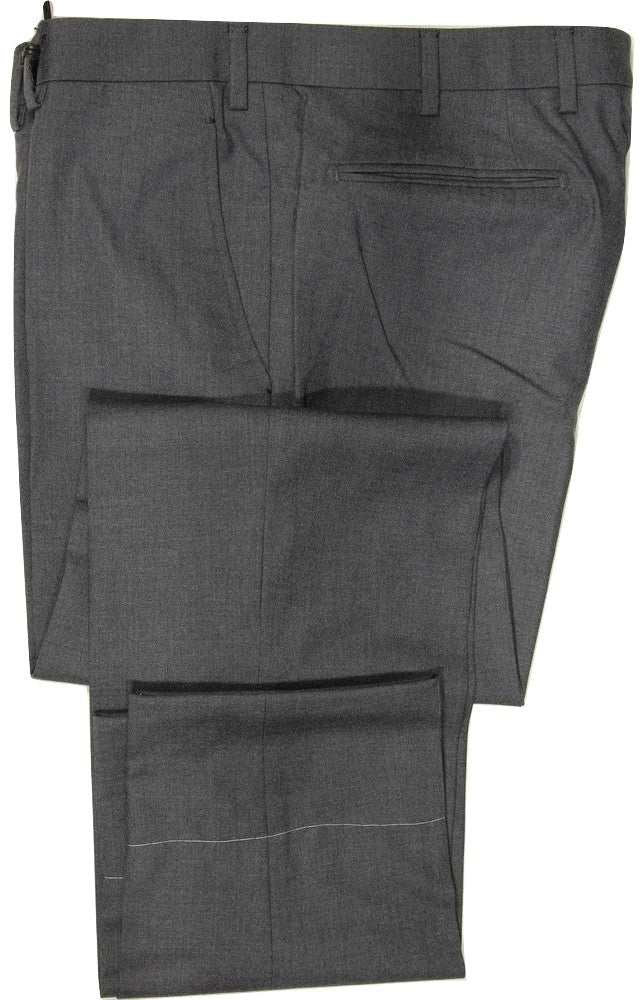 Vigano – Mid-Gray Hopsack Wool Pants