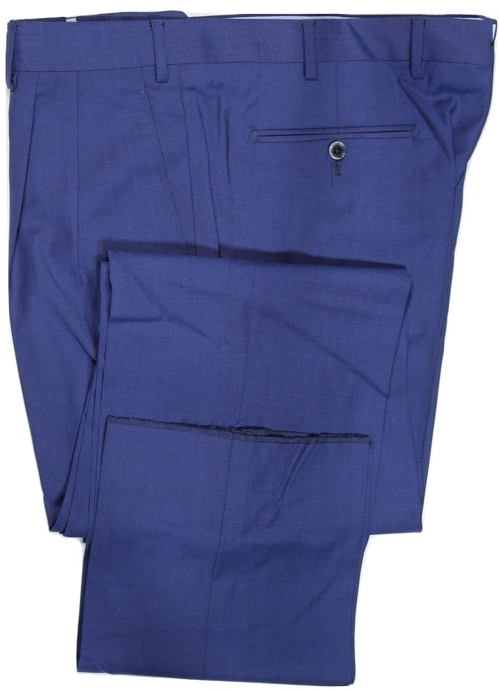 Covo by Vigano – Royal Blue Four-Season Wool Pants w/Pleat