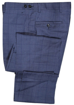Vigano – Blue Wool Pants w/Navy Overcheck
