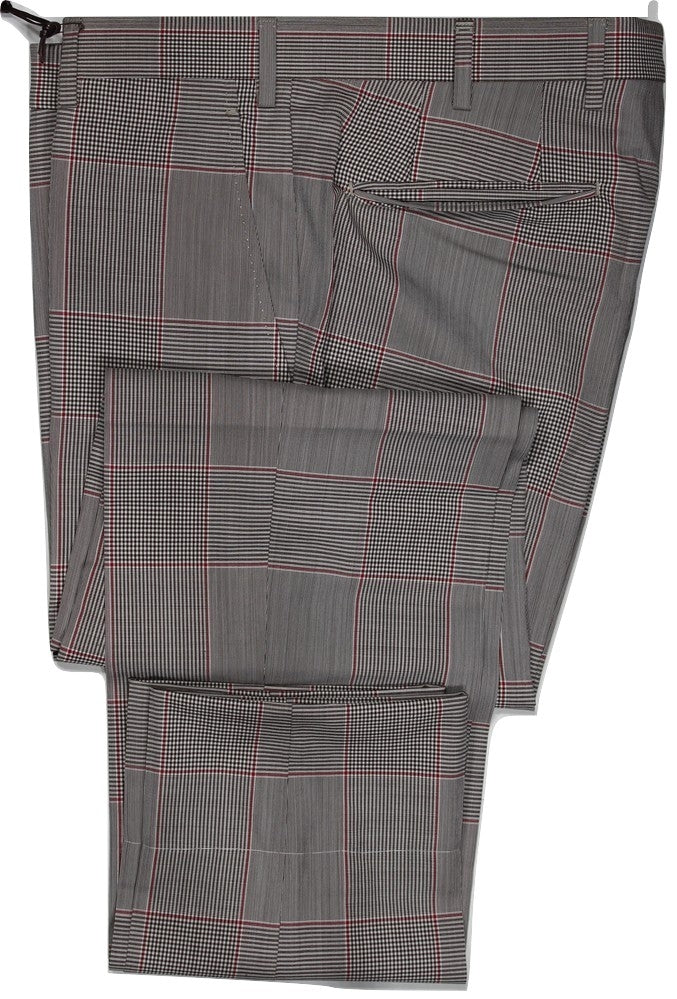Vigano – Brown & Red Prince of Wales Four Season Wool Pants
