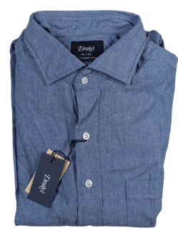 Drake's – Easyday Chambray Shirt w/Spread Collar