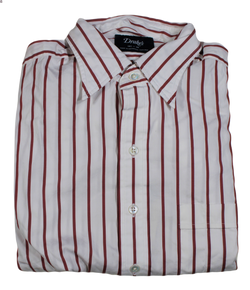 Drake's – Rust Stripe Cotton Shirt w/Point Collar