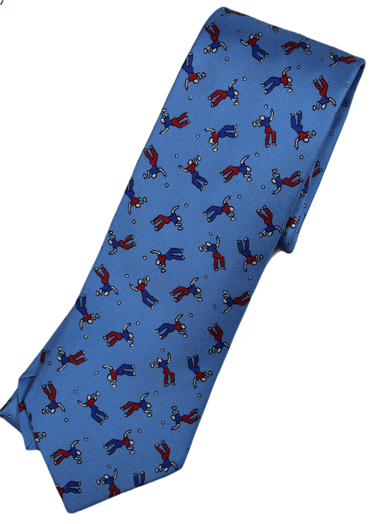 Drake's – Blue Tennis Print Tie