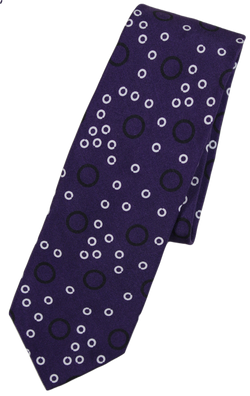 Drake's - Purple Tie w/Bubble Pattern