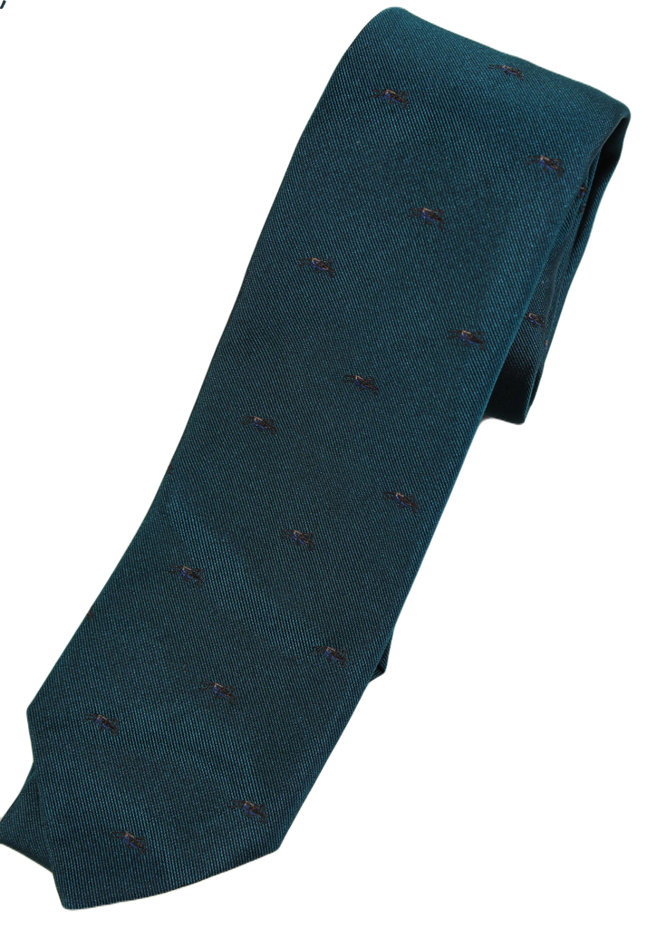 Drake's – Dark Green Tie w/Insect Pattern