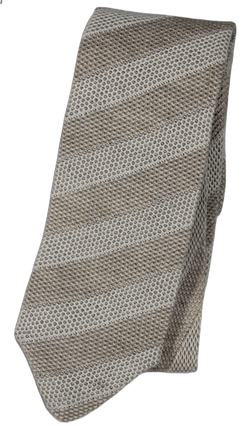 VTG – Structure – Beige & Off-White Knit Regimental Stripe Tie