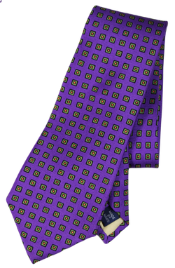 VTG – Ralph Lauren – Purple Silk Tie w/Ancient Madder Print